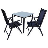 Záhradní sestava matní sklo - antracitová, Basics, kov/textil - Gardenson