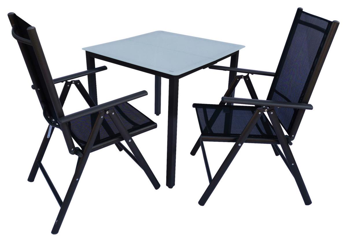 Záhradní sestava matní sklo - antracitová, Basics, kov/textil - Gardenson