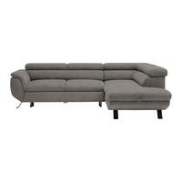 Rohová sedačka RAVEN, pravá, antracitová - čierna/antracitová, Modern, kov/textil (257/76-92/96cm) - Mömax