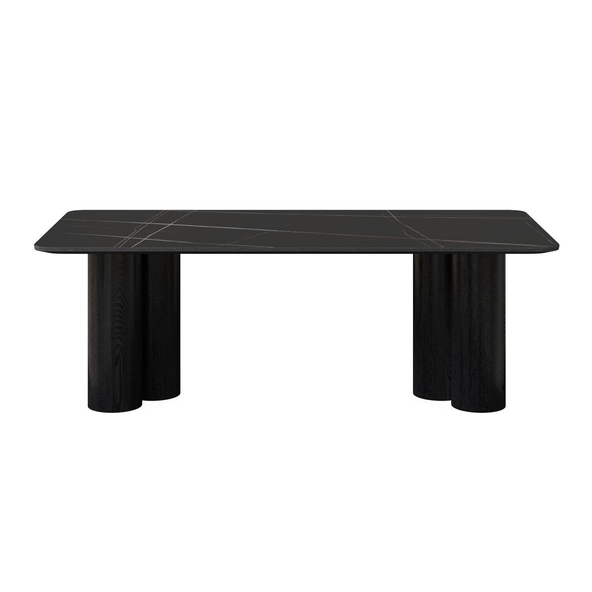Jídelní stůl Kiano, š: 220 cm - černá, Moderní, dřevo/kompozitní dřevo (220/76/105cm) - Bessagi Home
