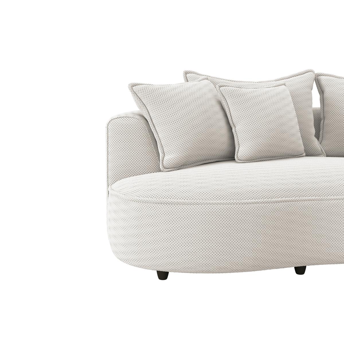 Ecksofa Levi - Creme/Schwarz, MODERN, Textil (287/168cm)