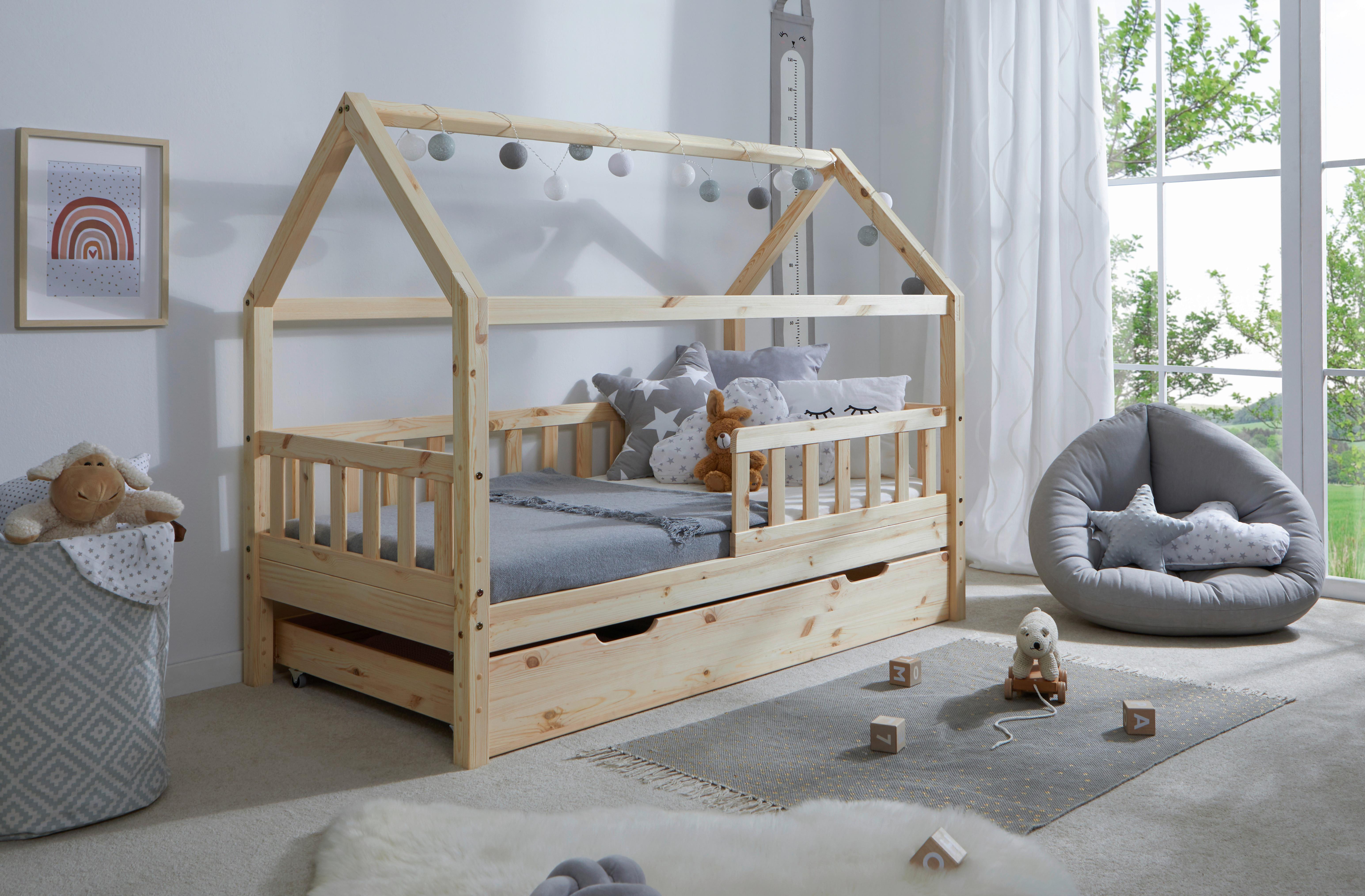 Hausbett Kay - Naturfarben, MODERN, Holz/Textil (80/160cm) - MID.YOU