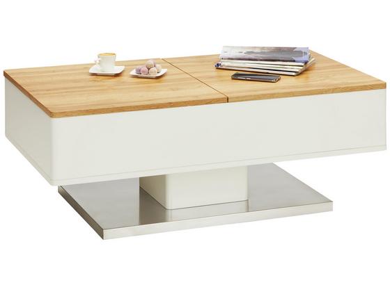 Konferenčný Stolík Twice - farby dubu/biela, Moderný, kov/kompozitné drevo (110/42-67/60cm) - Modern Living Konferenčný Stolík Twice - farby dubu/biela, Moderný, kov/kompozitné drevo (110/42-67/60cm) - Modern Living