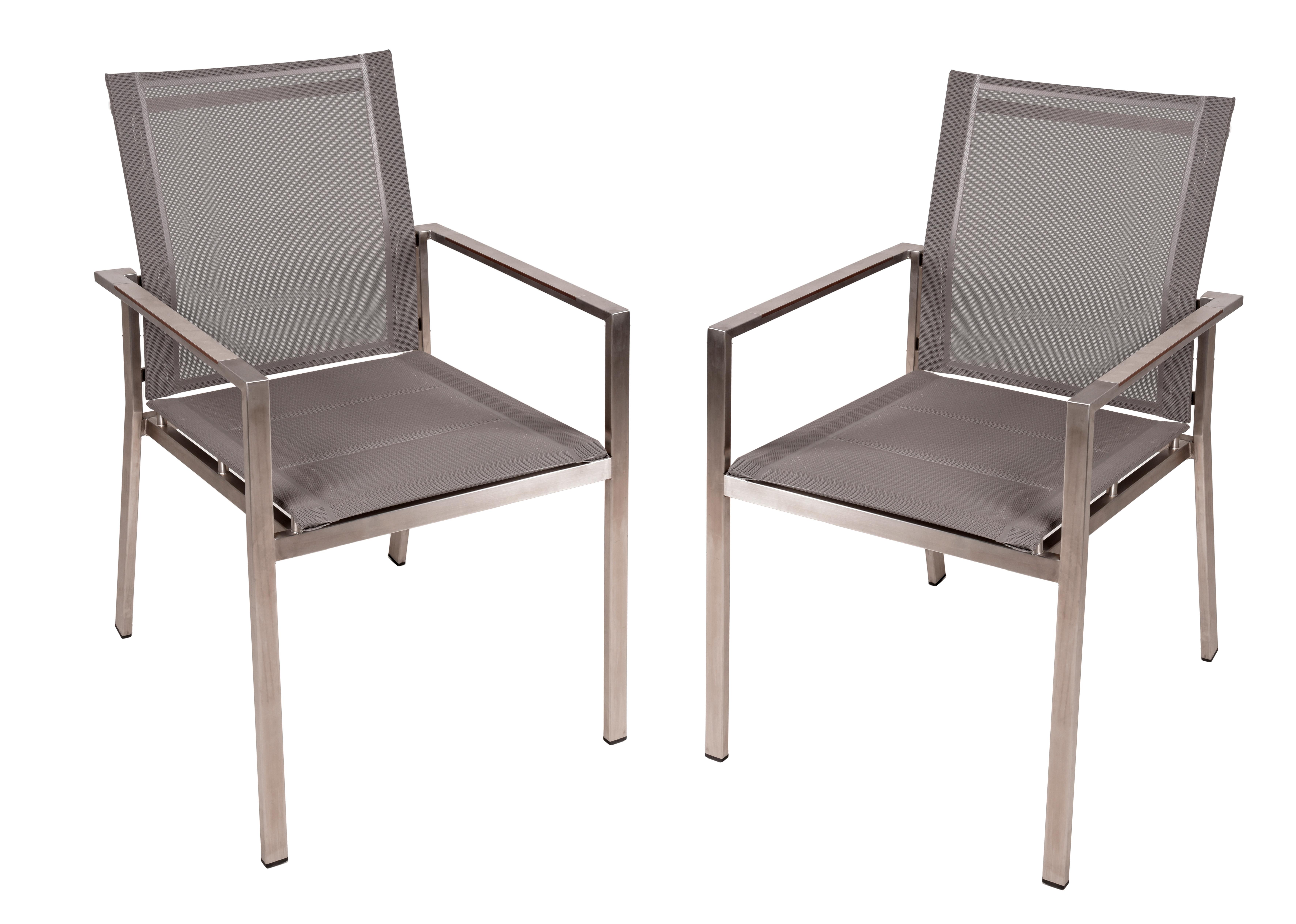 Stapelstuhl Sienna - Taupe/Silberfarben, Basics, Kunststoff/Metall (56/85/64cm) - Gardenson