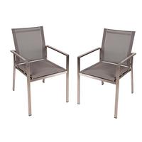 Stapelstuhl Sienna - Taupe/Silberfarben, Basics, Kunststoff/Metall (56/85/64cm) - Gardenson