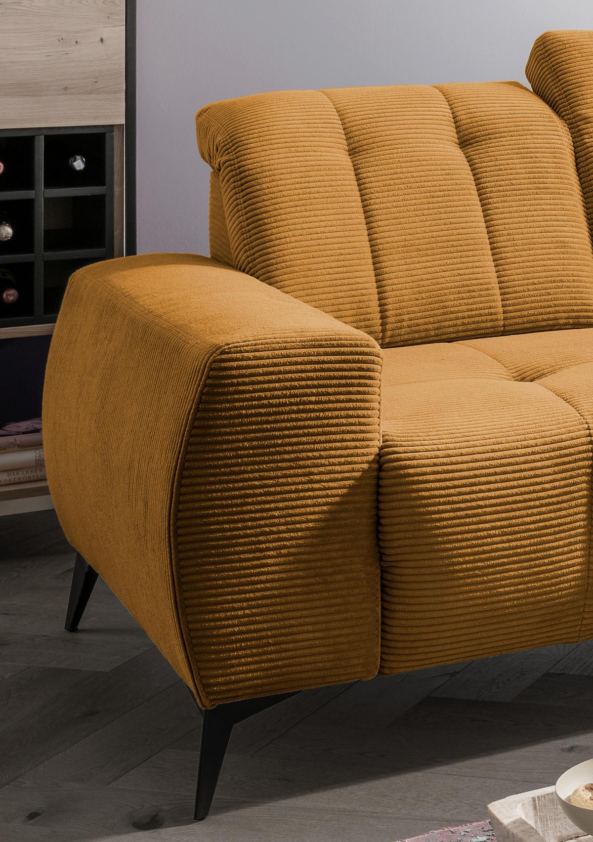 Ecksofa mit USB Anschluss Sano, Goldfarben,s: 261x200 cm - Goldfarben/Schwarz, MODERN, Textil (261/200cm) - Livetastic