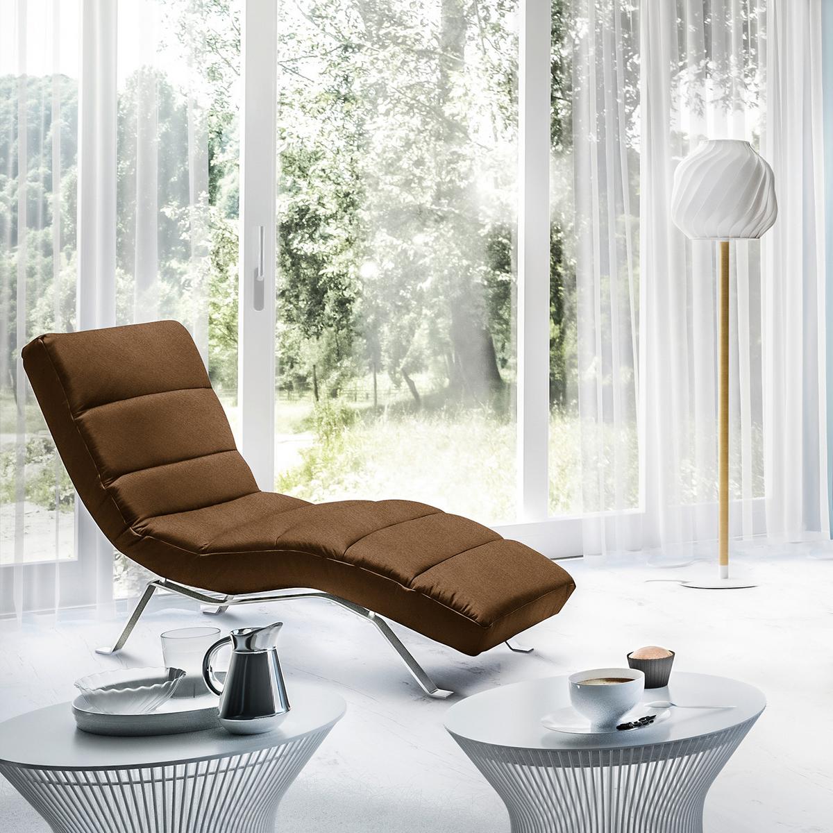 Relaxliege Swing Silver Dunkelbraun B: 65 cm - Dunkelbraun/Silberfarben, Design, Textil (65/65-95/171cm) - Livetastic