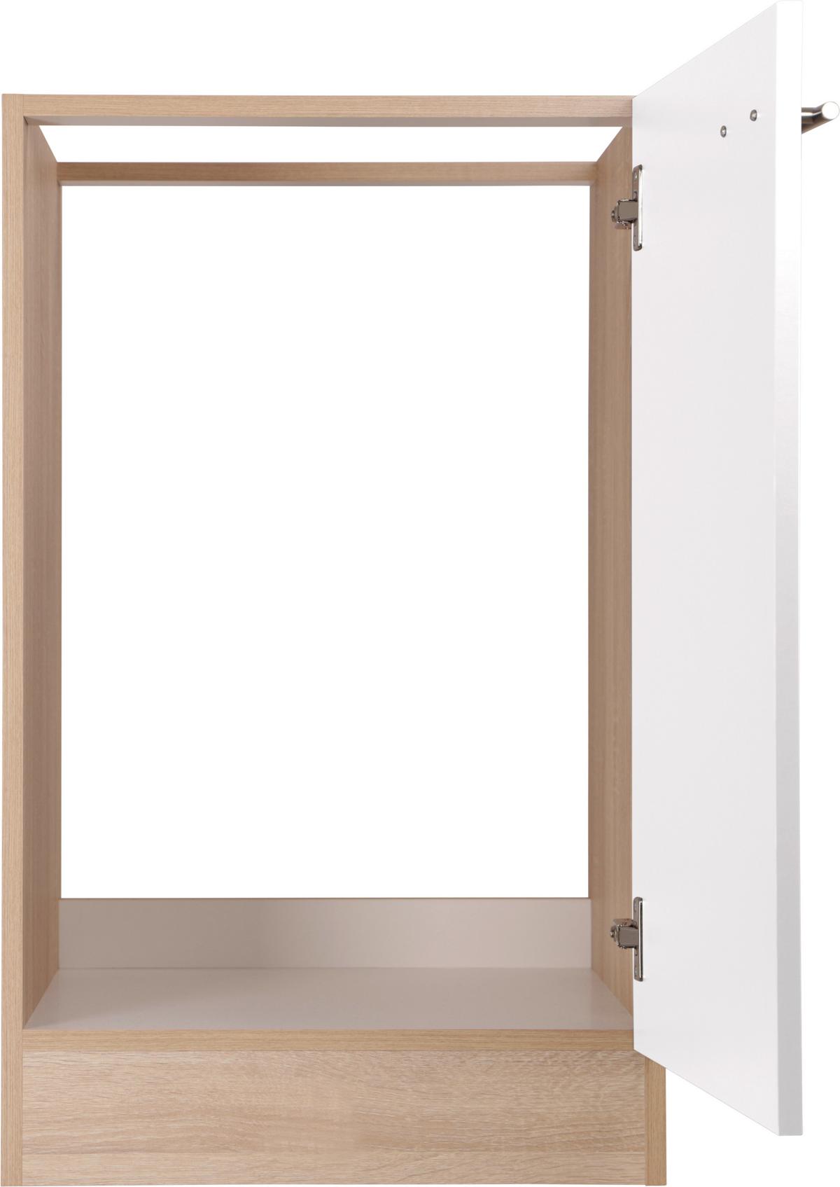 Spülenunterschrank Merle Weiß, Eiche Dekor B:50cm - Eichefarben/Weiß, Basics, Holzwerkstoff (50/84,8/60cm) - Respekta