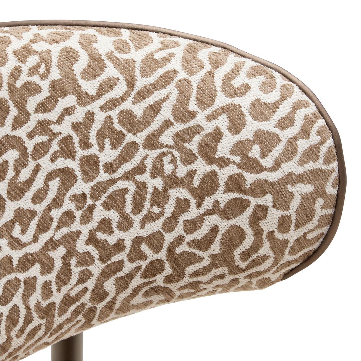 Židle Leano leopardí vzor a vzhled kůže - hnědá, Lifestyle, kov/textil (54/80/59cm) - Premium Living