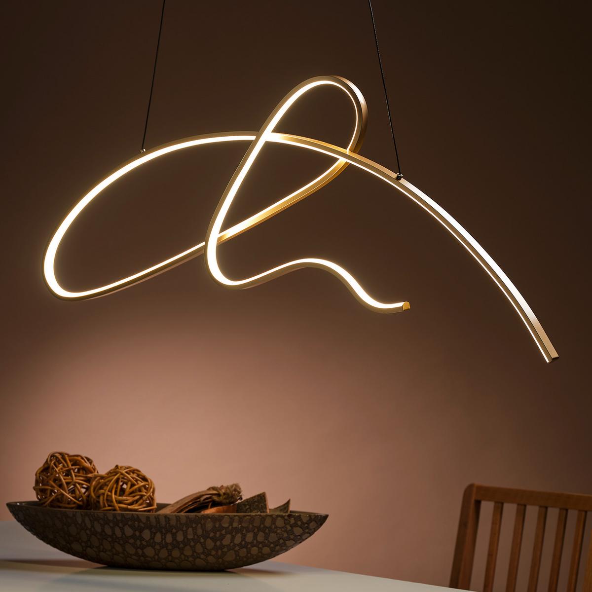 Led-hängeleuchte 5048/s - Goldfarben, Design, Metall (100/2/90cm)
