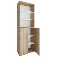 Schuhschrank Lona Sonoma Eiche Dekor - Schwarz/Sonoma Eiche, Design, Holzwerkstoff (70/220/40cm) - MID.YOU