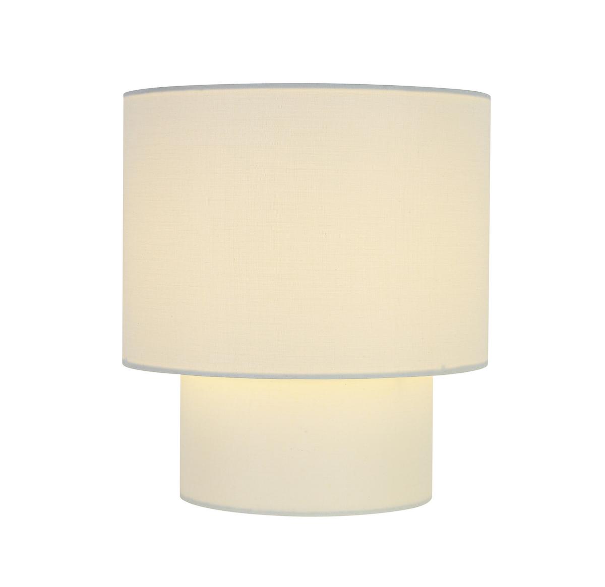 STOLNÍ LAMPA DHALIA - bílá/krémová, Moderní, kov/textil (20/22cm) - Mömax
