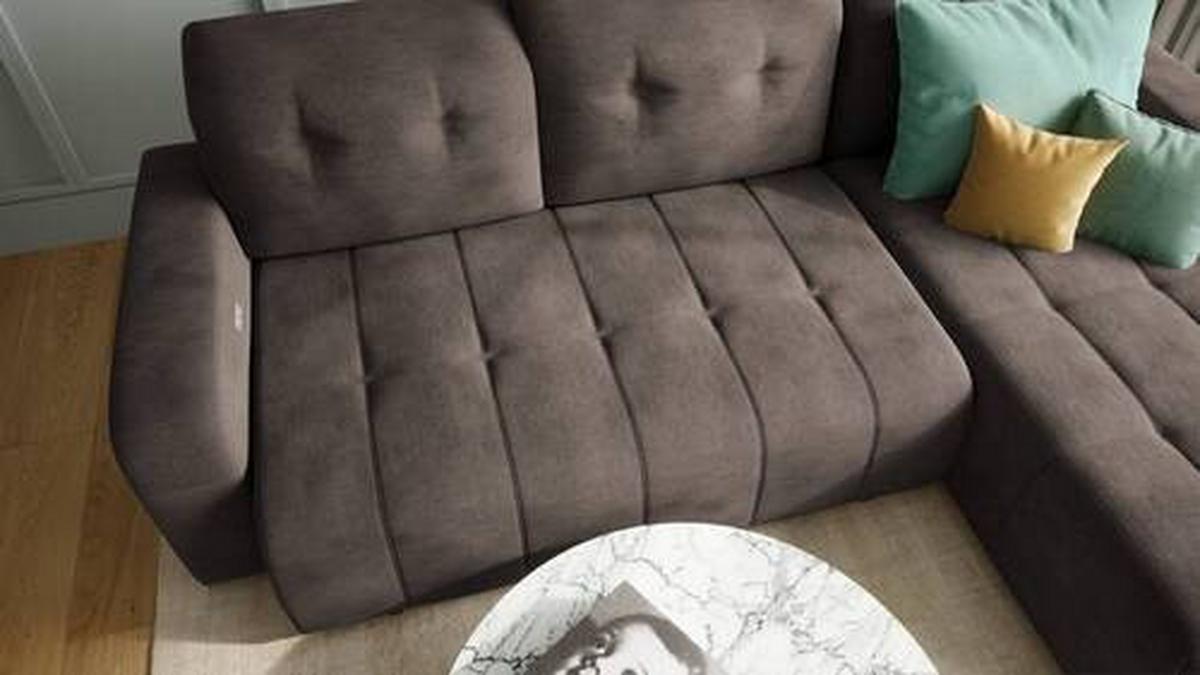 Ecksofa mit Schlaffunktion Vicari Dunkelbraun 185x292 cm - Dunkelbraun/Schwarz, MODERN, Textil (185/292cm) - Livetastic