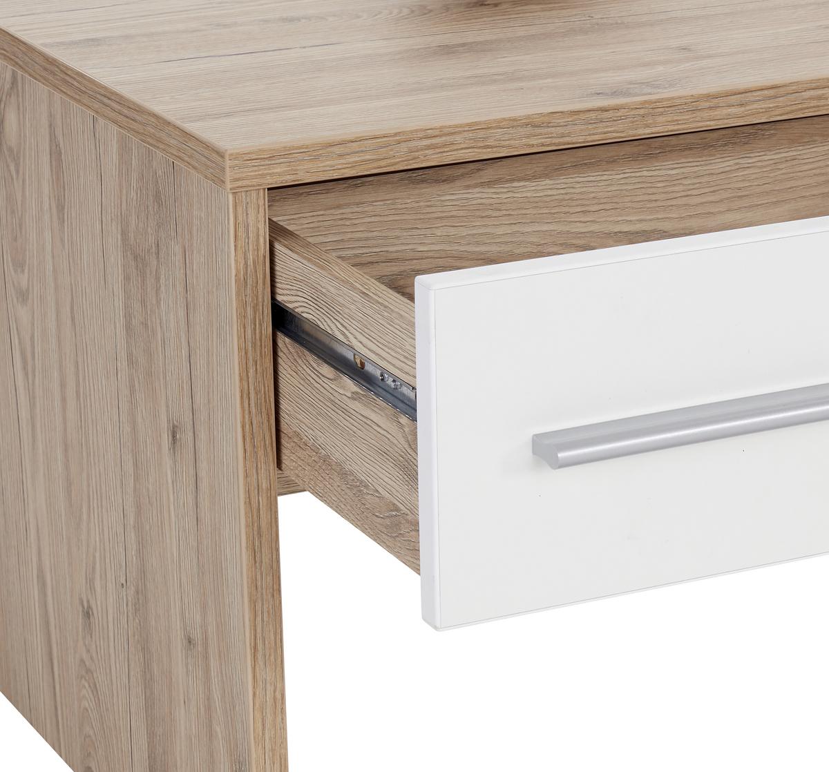 Couchtisch Mit Stauraum Melbourne, Eiche Dekor/weiß - Eichefarben/Weiß, MODERN, Holzwerkstoff (105/45/60cm)