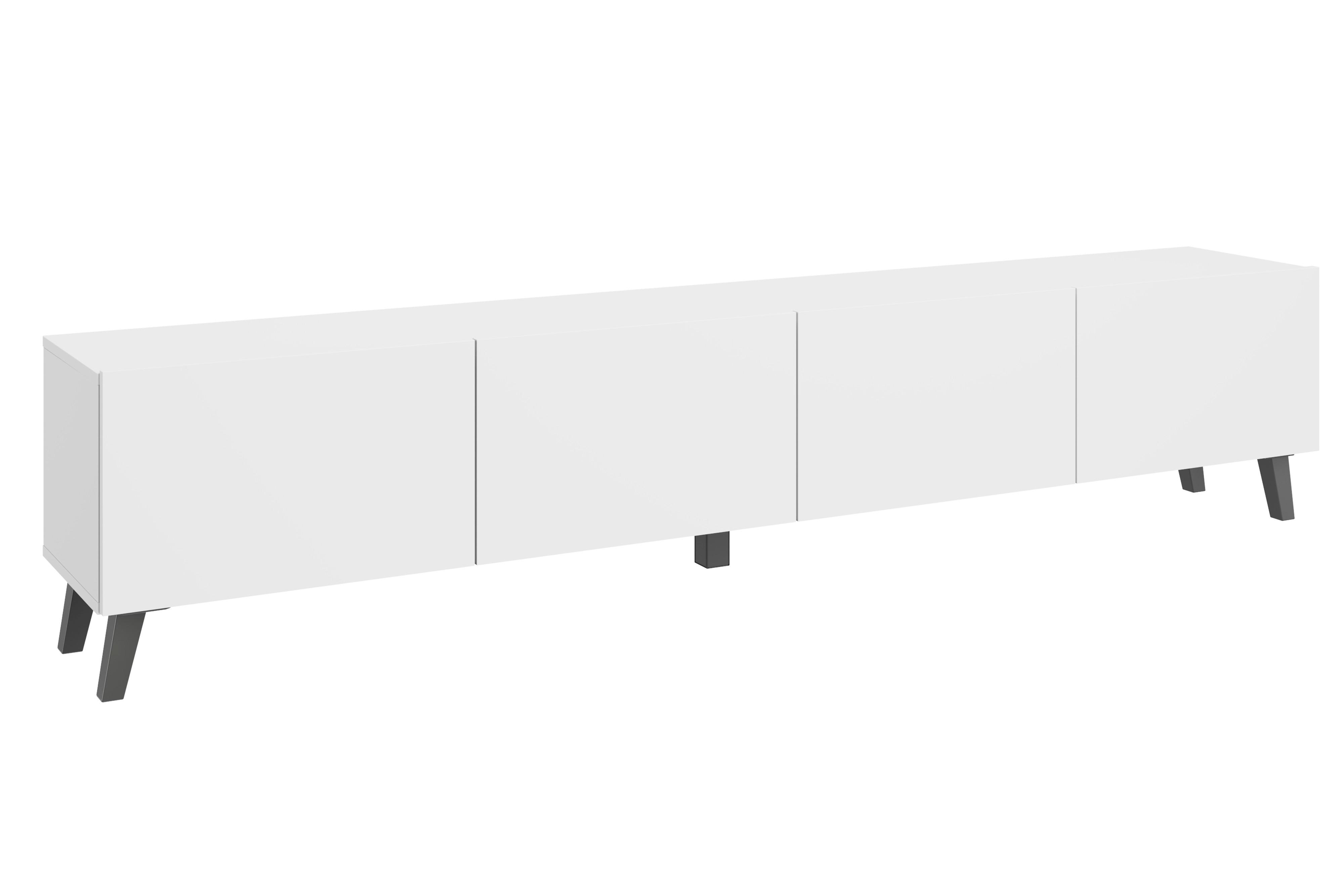 Lowboard Phuket 190 Weiß B: 190 Cm - Schwarz/Weiß, Design, Holz/Holzwerkstoff (190/40/32cm) - Livetastic