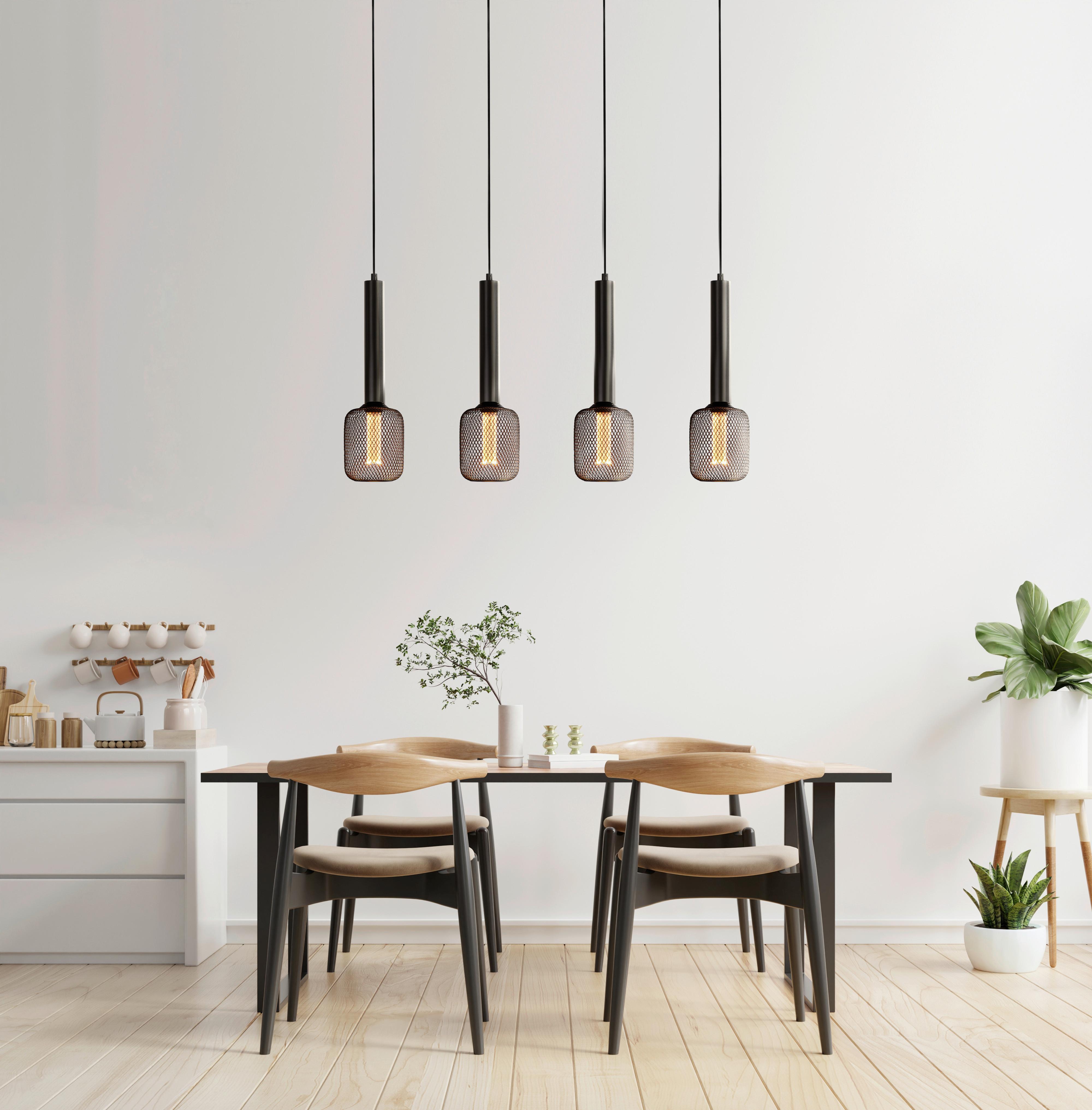 Hängeleuchte Dulwich 4lt 35720-4bk - Schwarz, Basics, Metall (27/6/80cm)
