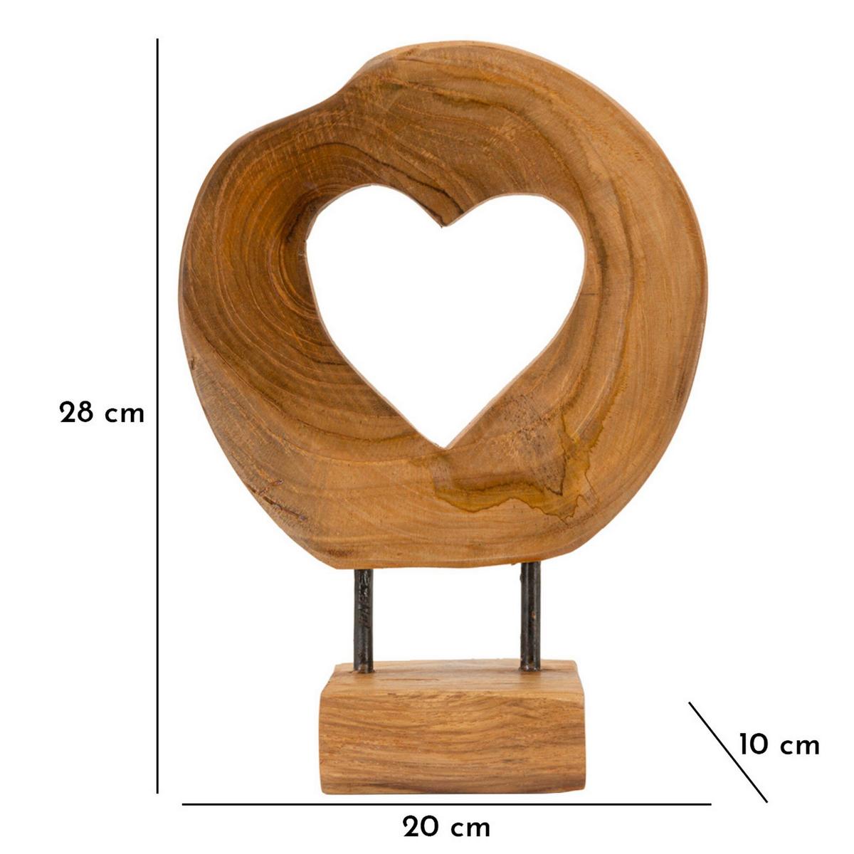 Skulptur Hasi Teak Braun, B: 20 cm - Braun, Basics, Holz (20/28/10cm)