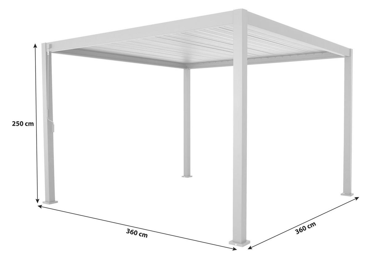 PERGOLA DELUXE 360X360CM ANTHRAZIT - Anthrazit, MODERN, Metall (360/250/360cm) - Gardenson