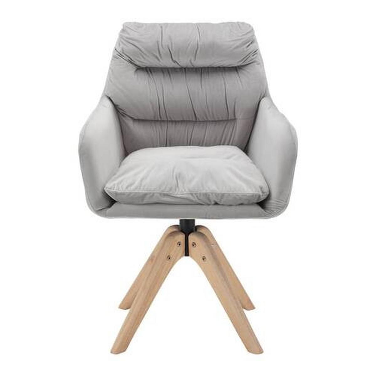 Židle JUANA světlešedá - světle šedá/přírodní barvy, Moderní, kov/dřevo (61/93/65cm) - Bessagi Home