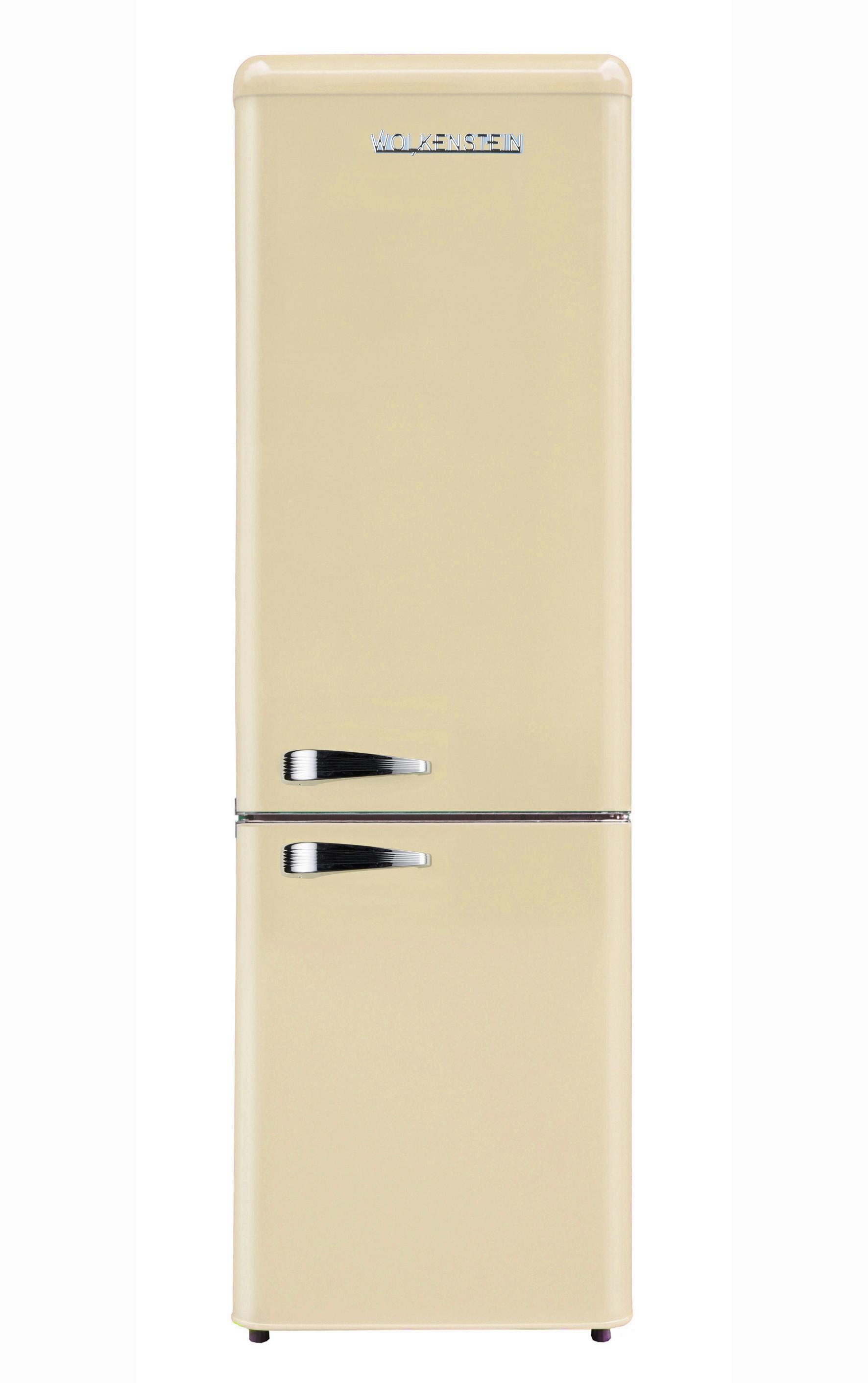 Kühl-Gefrierkombination Cremefarben 69+180 L - Creme, Basics, Kunststoff/Metall (54,60/177,50/62,60cm)