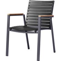 Gartensessel Stapelbar Mood Extreme Kunststoff - Anthrazit/Schwarz, KONVENTIONELL, Holz/Kunststoff (56,5/84/62cm) - Gardenson