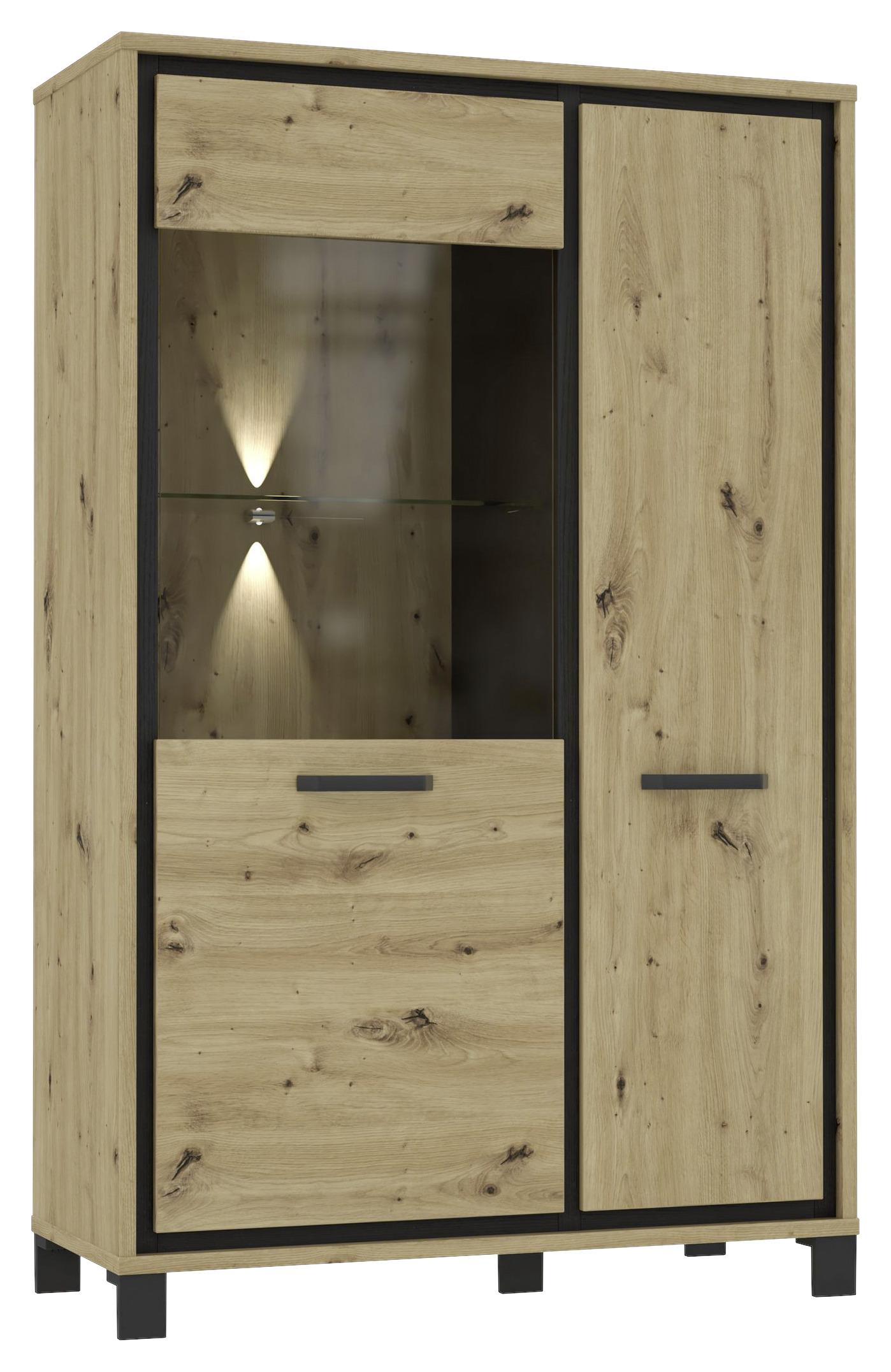 Moderne Stauraummöbel in Schwarz und eichefarben