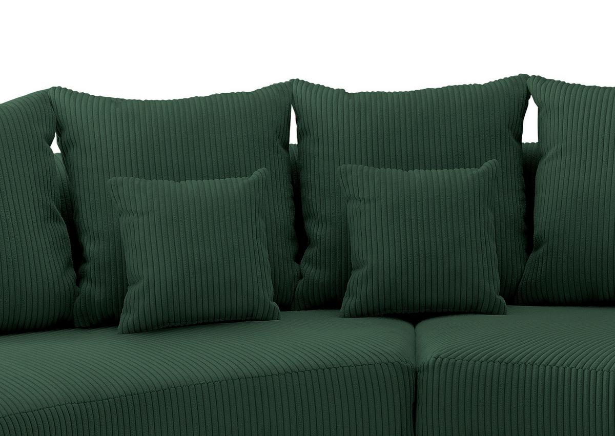 Wohnlandschaft Dunkelgrün S: 300x160 cm - Dunkelgrün/Schwarz, Design, Textil (300/160cm) - Livetastic