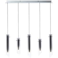 Hängeleuchte 28426 Henriette - Chromfarben, Design, Glas/Metall (90/8,5/150cm) - Brilliant