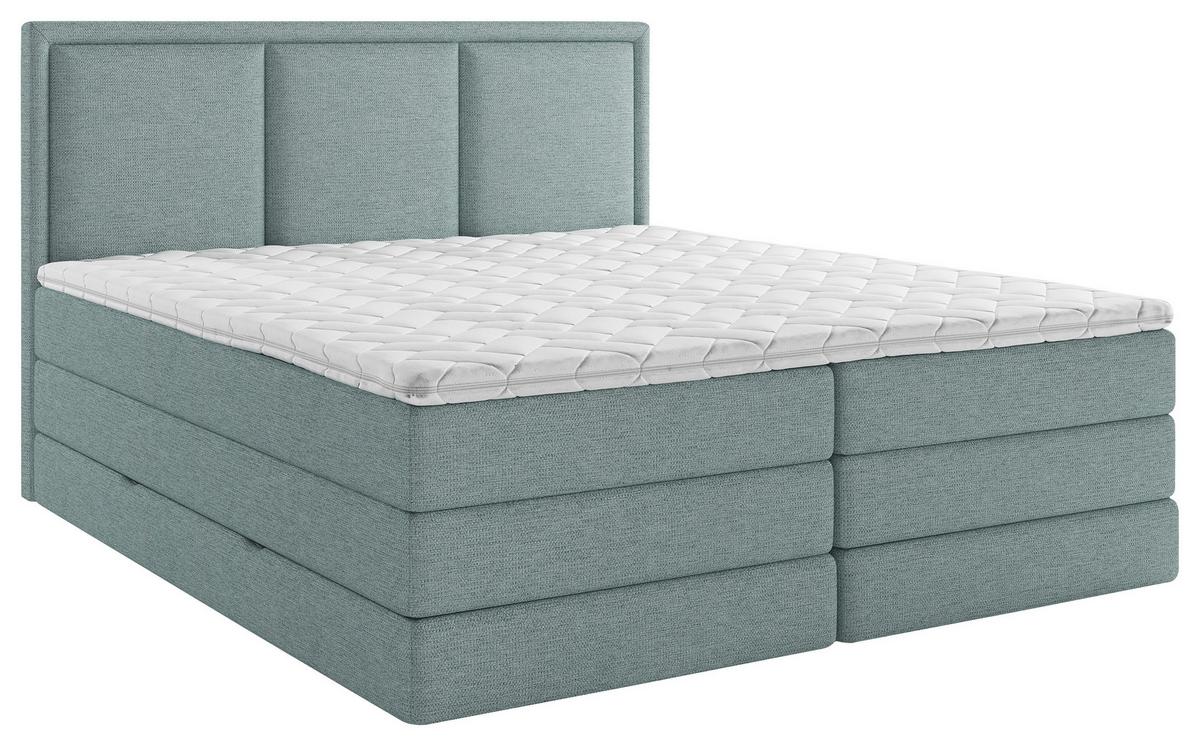 Boxspringbett mit Topper 180x200 cm Swing II K - Petrol, Design, Textil (180/200cm) - MID.YOU