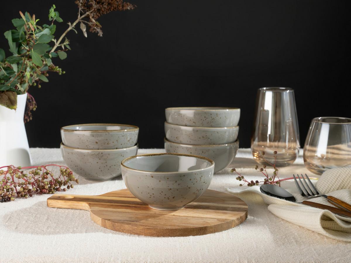 SADA MISEK NA OMÁČKU NATURE COLLECTION - šedá, Trend, keramika (11,5cm) - Creatable