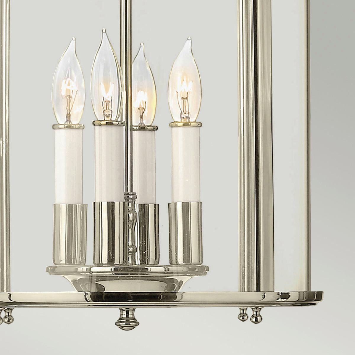 Hängeleuchte Gentry H: 61 cm 4-Flammig - Nickelfarben, Natur, Glas/Metall (29.7/61cm) - Elstead Lighting