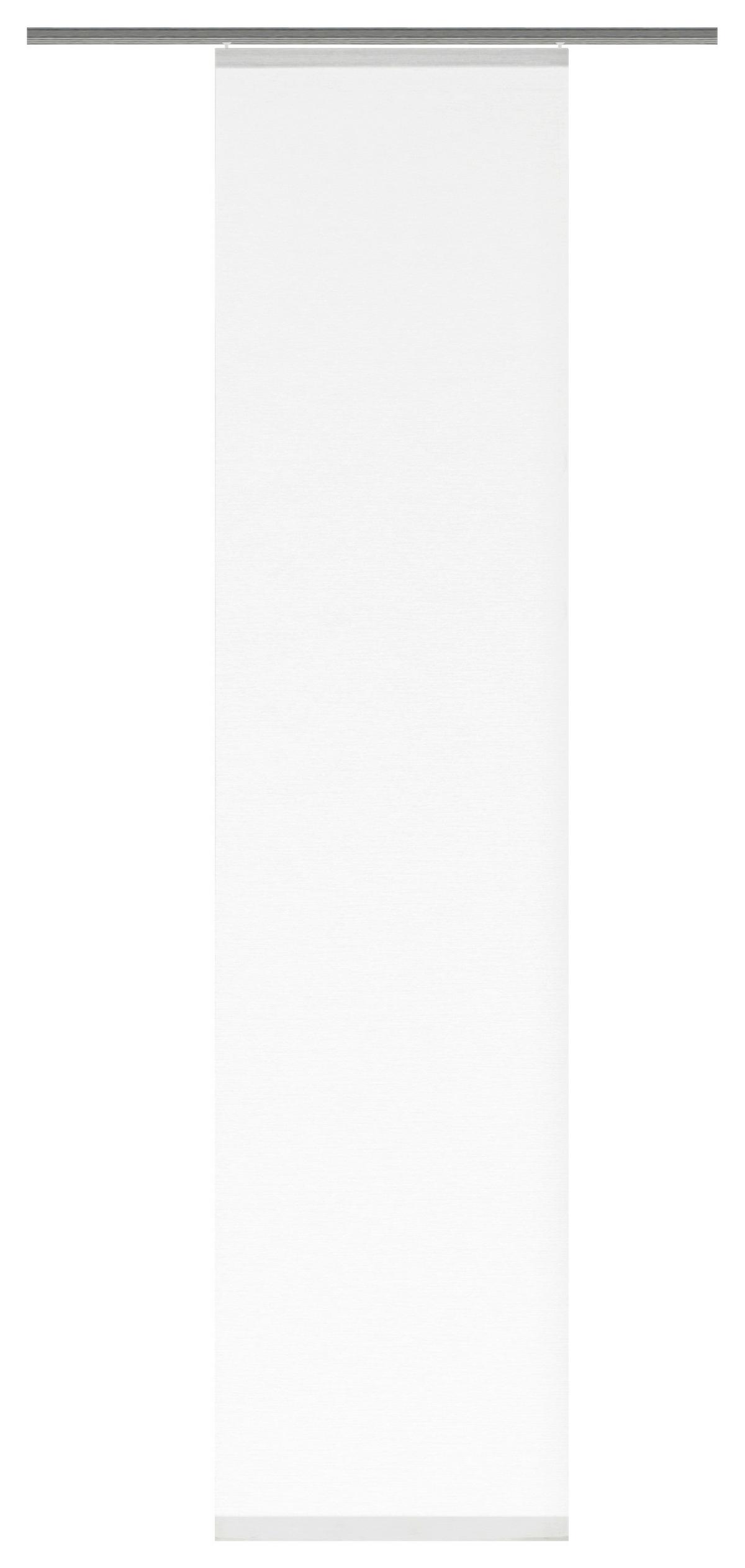 Flächenvorhang Rom B: 60 cm, Weiß, Halbransparent - Weiß, Basics, Textil (60/245cm)