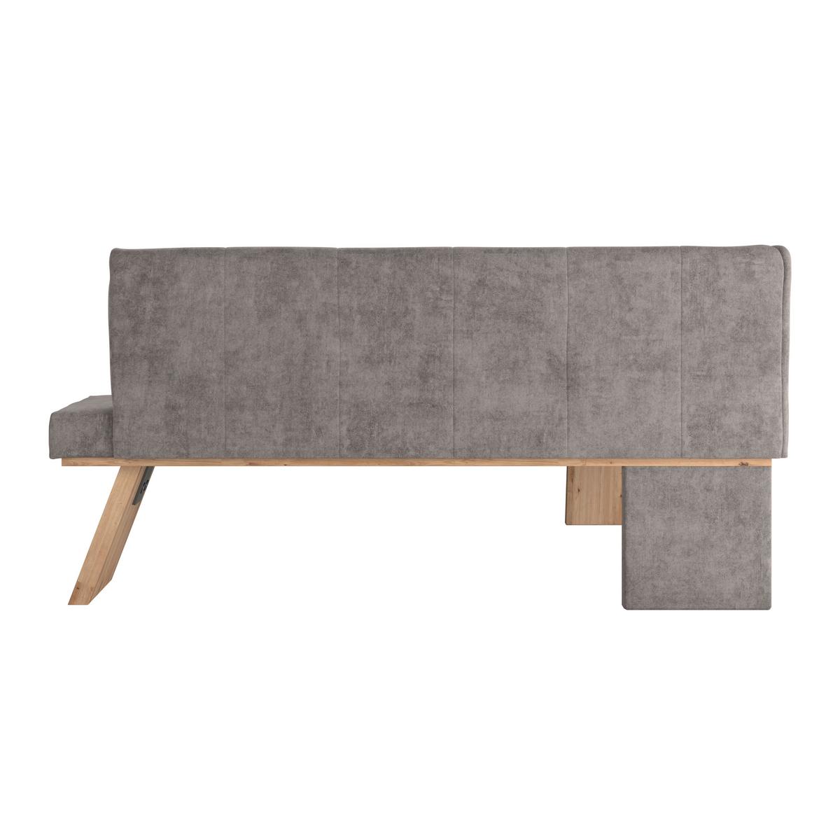 Eckbank Emma Ii Webstoff Weiß, B: 140 Cm - Eichefarben/Grau, KONVENTIONELL, Holzwerkstoff/Textil (140/160cm)