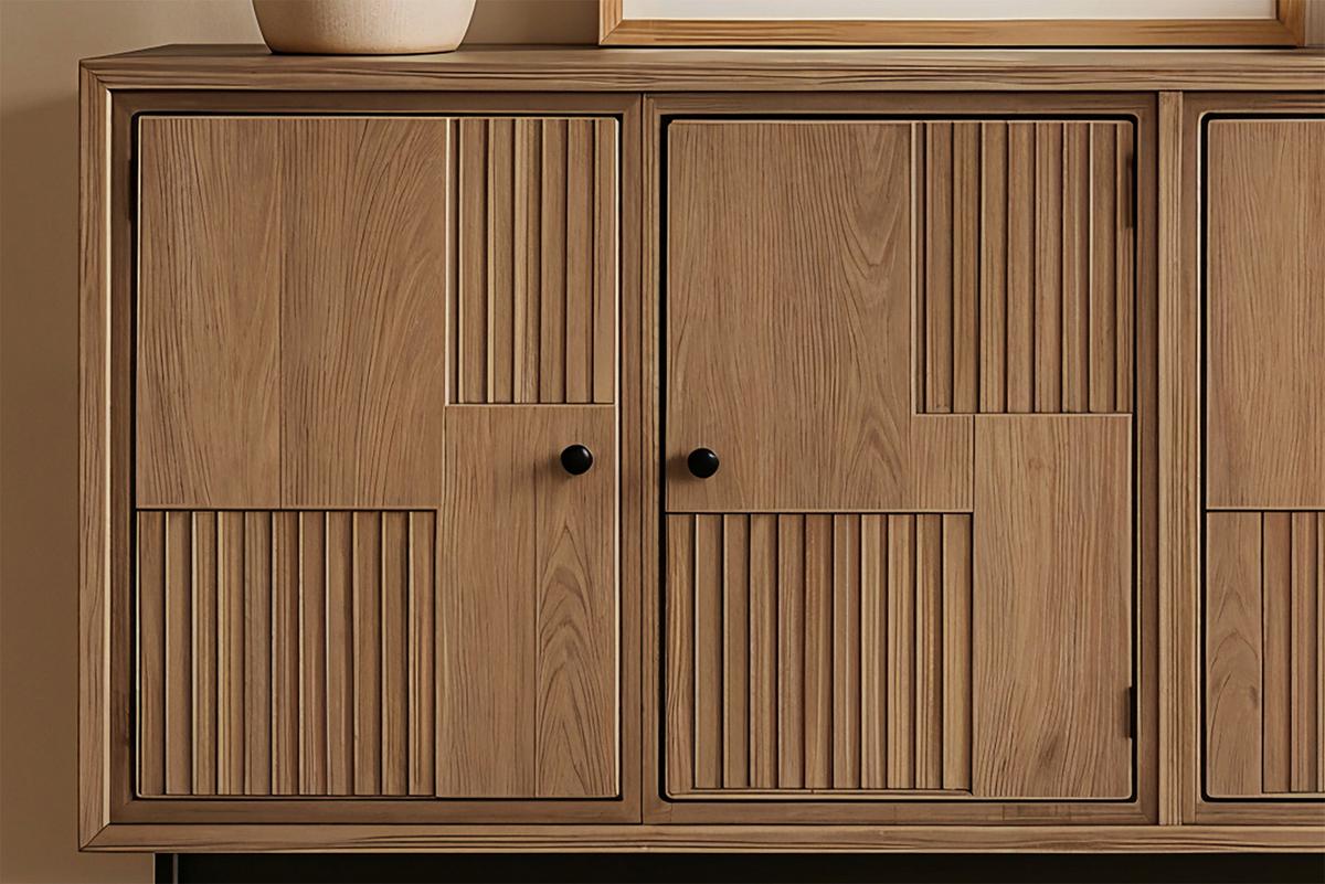 SIDEBOARD Schwarz/Naturfarben B: 130cm - Schwarz/Naturfarben, Design, Holz/Metall (130/80/40cm) - MID.YOU