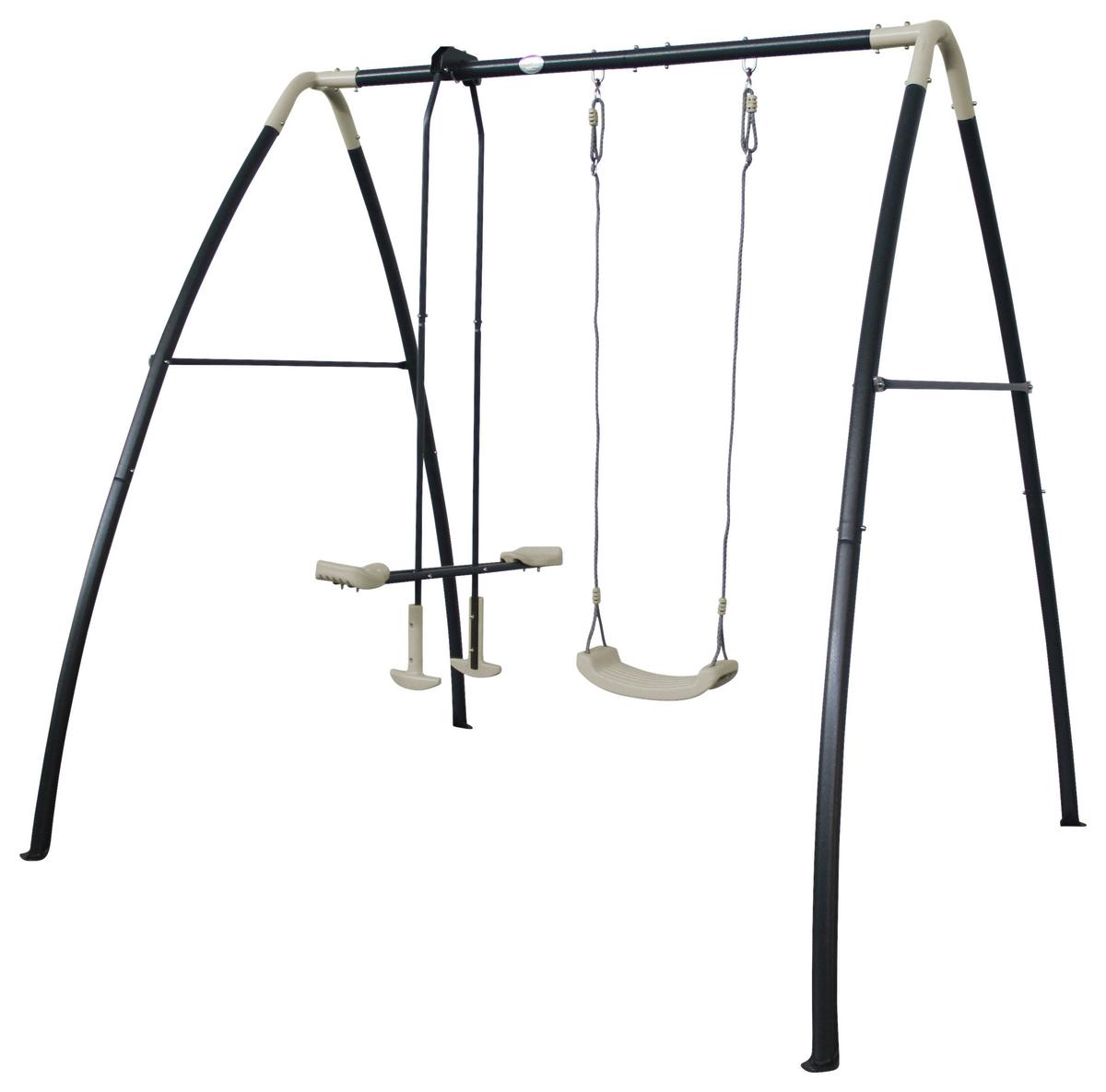 Schaukel A030.245.00 - Anthrazit/Creme, KONVENTIONELL, Kunststoff/Metall (210/220/238cm) - Ambia Garden