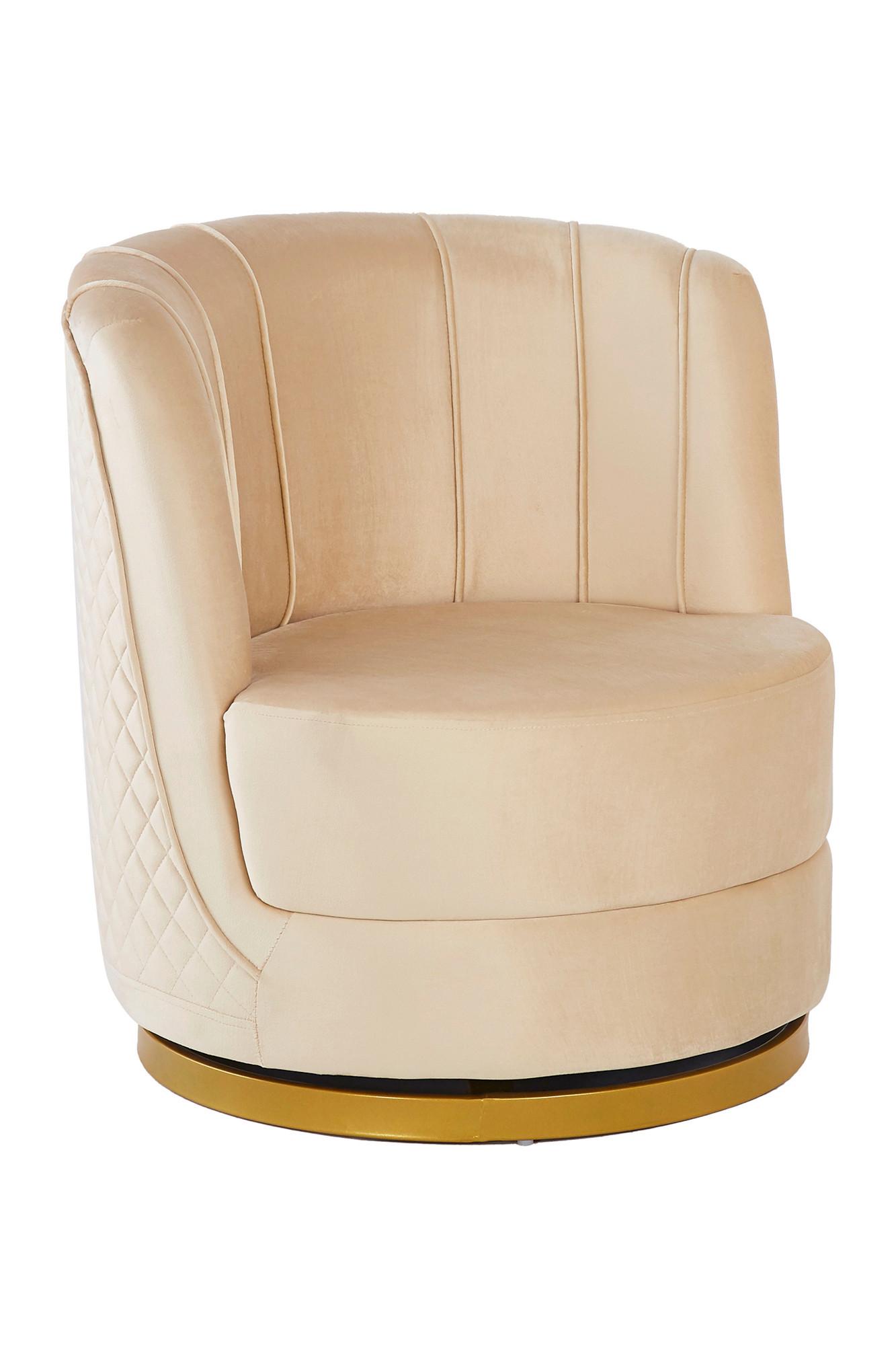Sessel Beige B: 68 Cm - Beige/Goldfarben, MODERN, Textil (68/77/57cm) - Livetastic
