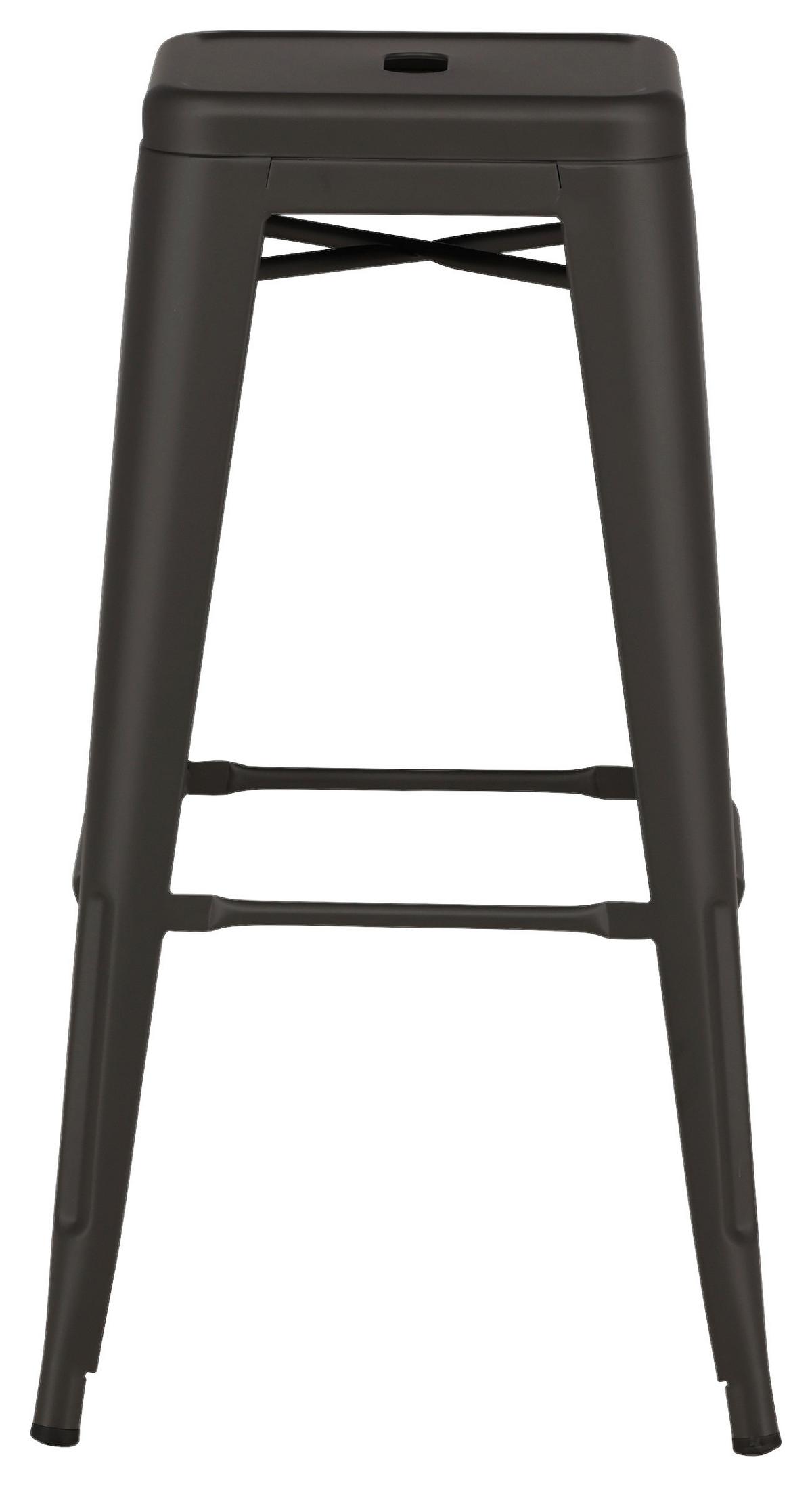 Barhocker-Set Tempe - Dunkelgrau, Design, Metall (43/76/43cm) - Livetastic