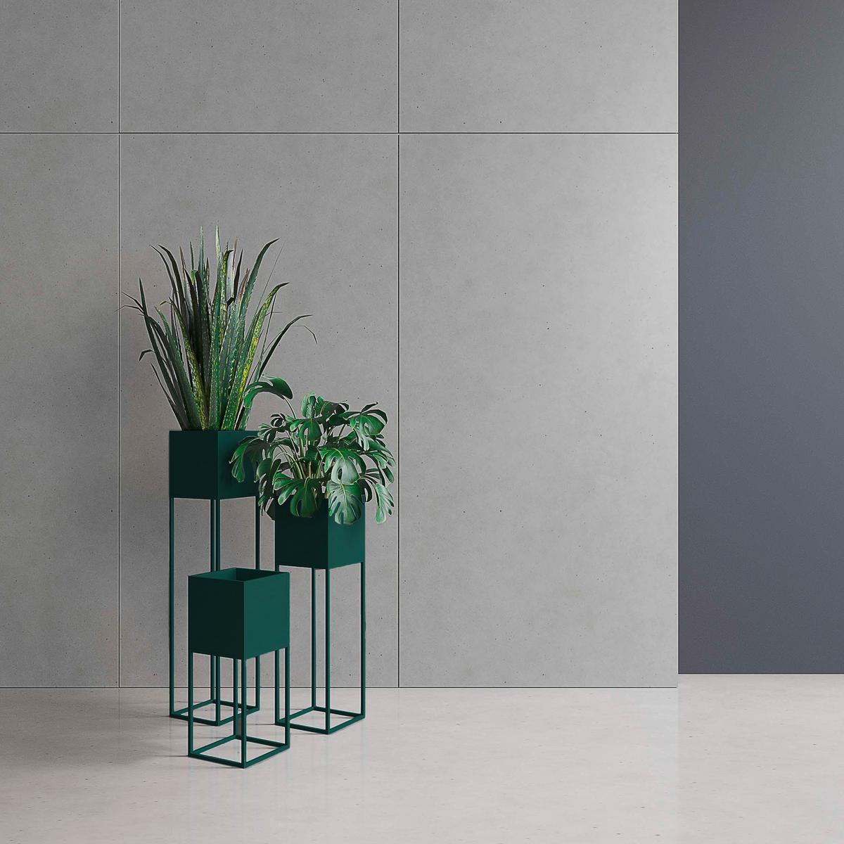 Blumenständer Metall Smaragd- Grün Bxhxt: 19x47x19 Cm - Smaragdgrün, Basics, Metall (19/47/19cm)