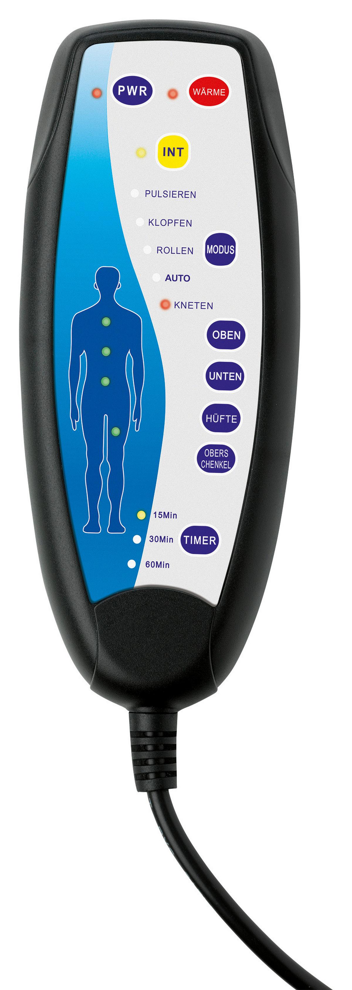 Massage-sitzauflage Wärmefunktion 4 Zonen - Schwarz, Basics, Textil (109/49/5cm)