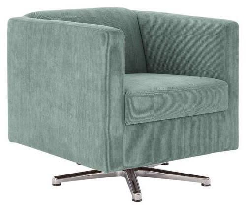 Designsessel Looks I - Türkis/Chromfarben, Design, Textil (72/71/75cm) - LOOKS by W.Joop