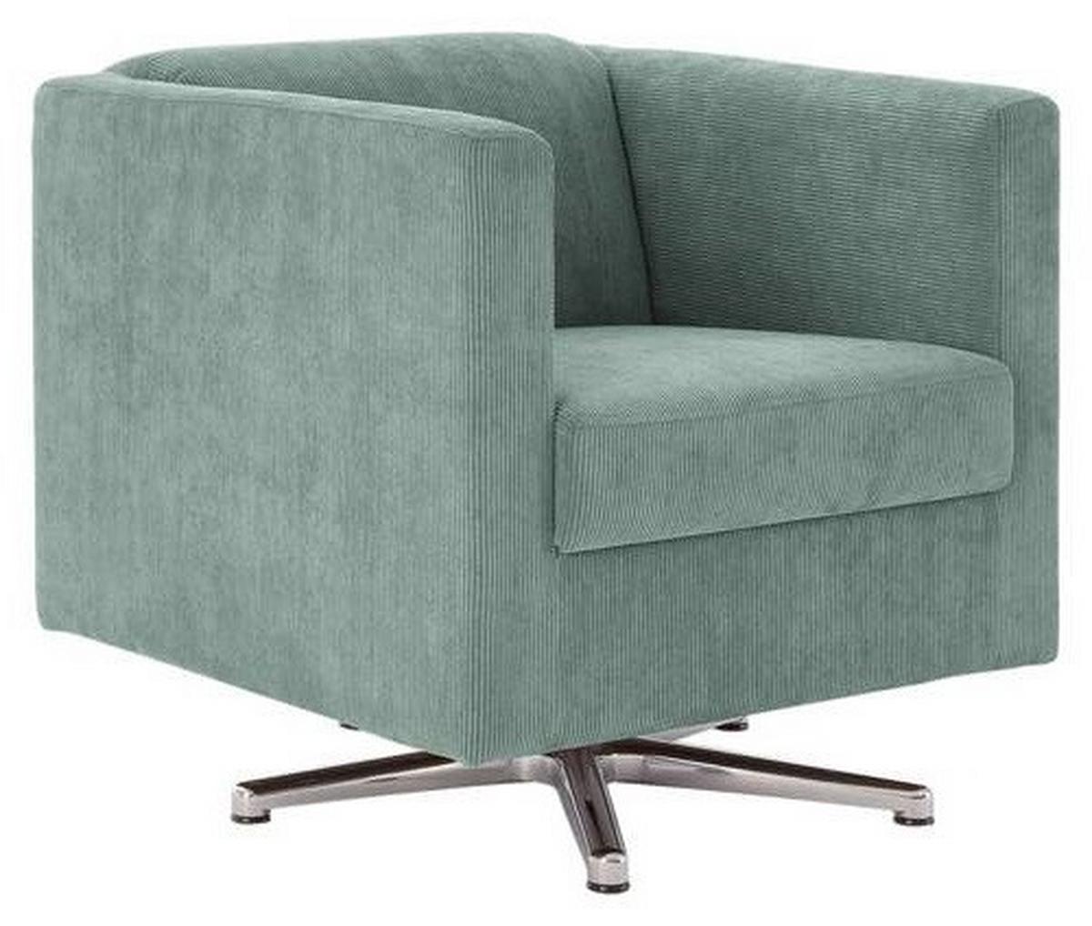 Designsessel Looks I - Türkis/Chromfarben, Design, Textil (72/71/75cm) - LOOKS by W.Joop