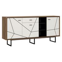 Kommode Brolo Catania Eiche/Schwarzb:197,3cm - MODERN, Holzwerkstoff (197,3/90,3/40cm)