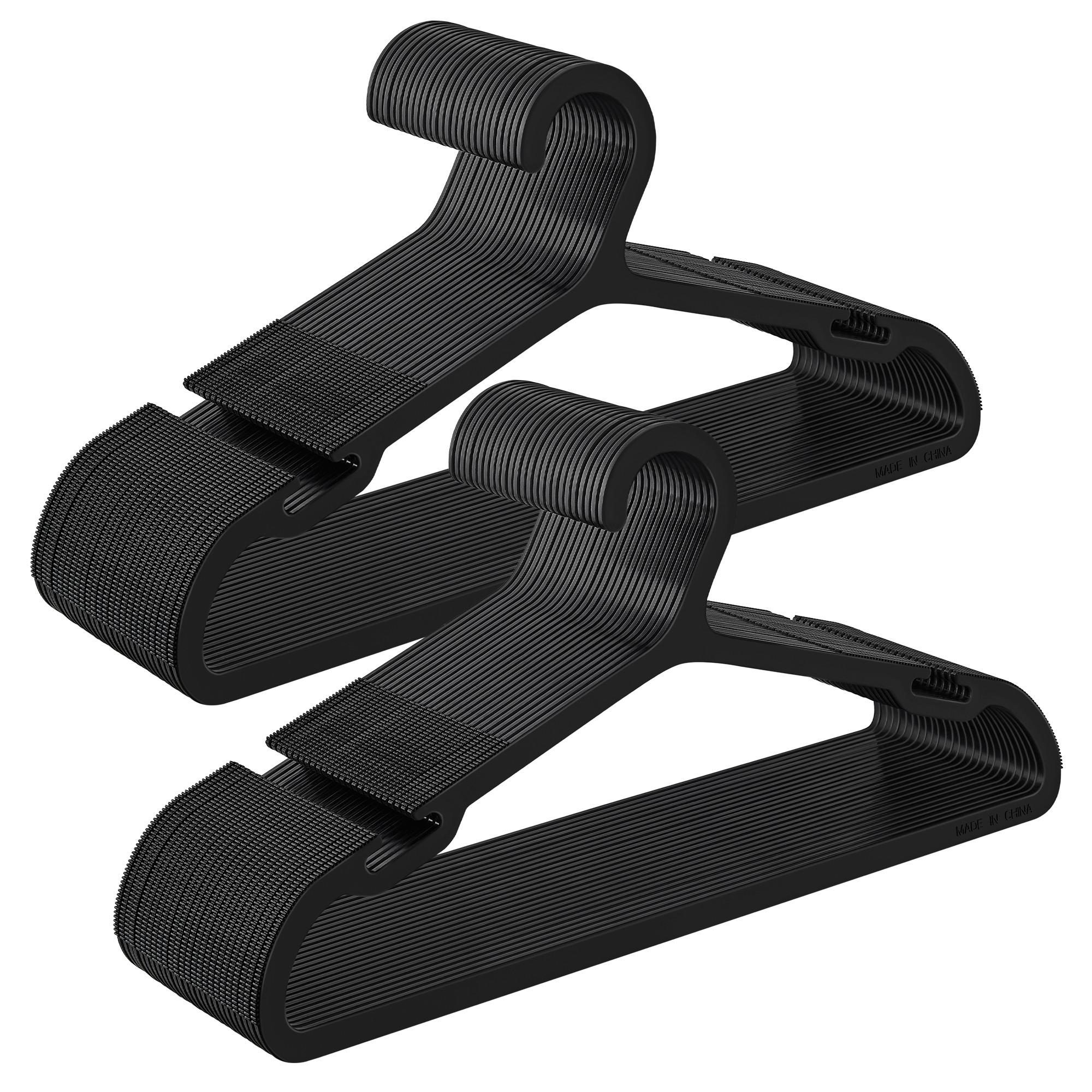 Kleiderbügelset Schwarz B: 41,7 Cm - Schwarz, Basics, Kunststoff (41,7cm)