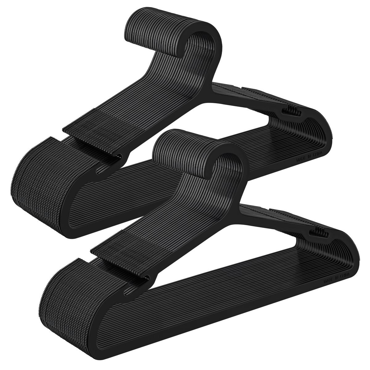 Kleiderbügelset Schwarz B: 41,7 Cm - Schwarz, Basics, Kunststoff (41,7cm)