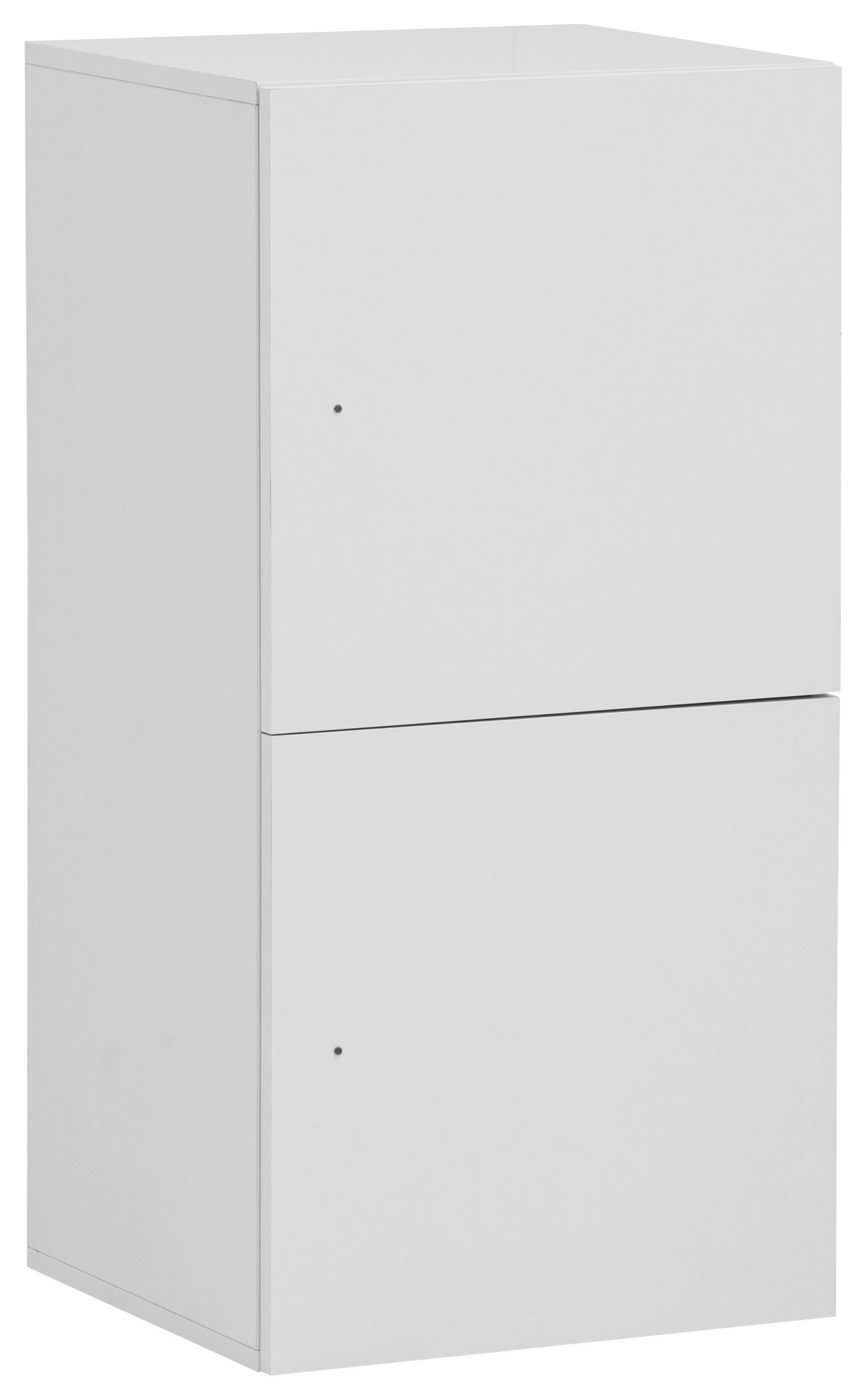 Spind Locked, Weiß B: 45,4 Cm - Weiß, Design, Holzwerkstoff (45,4/92,6/40,65cm) - MID.YOU