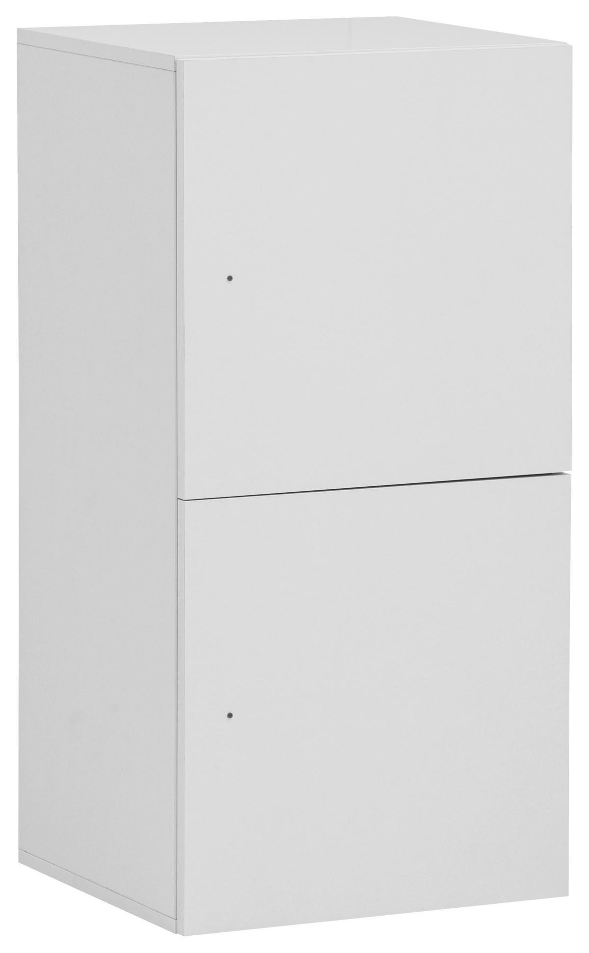 Spind Locked, Weiß B: 45,4 cm - Weiß, Design, Holzwerkstoff (45,4/92,6/40,65cm) - MID.YOU