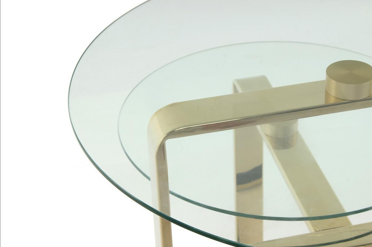 PRÍRUČNÝ STOLÍK CATRICE 100 GOLD - zlatá, Design, kov/sklo (59/60/59cm) - Kayoom