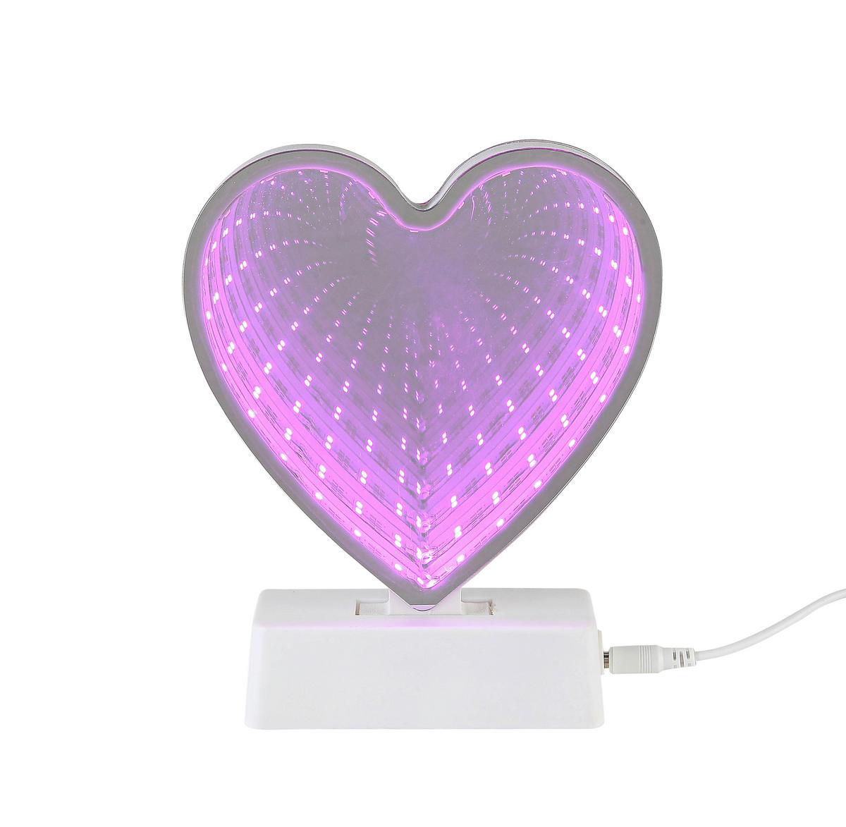 LED-Dekoleuchte Heart - Transparent/Weiß, Basics, Kunststoff (14,5/4,6/17,9cm) - Luca Bessoni