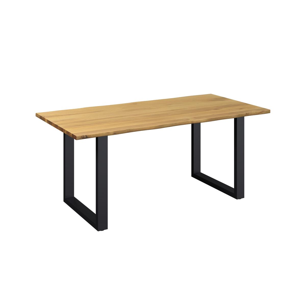 Jídelní stůl Jackie, š: 180 cm - černá/barvy dubu, Moderní, kov/dřevo (180/90/76cm) - Bessagi Home