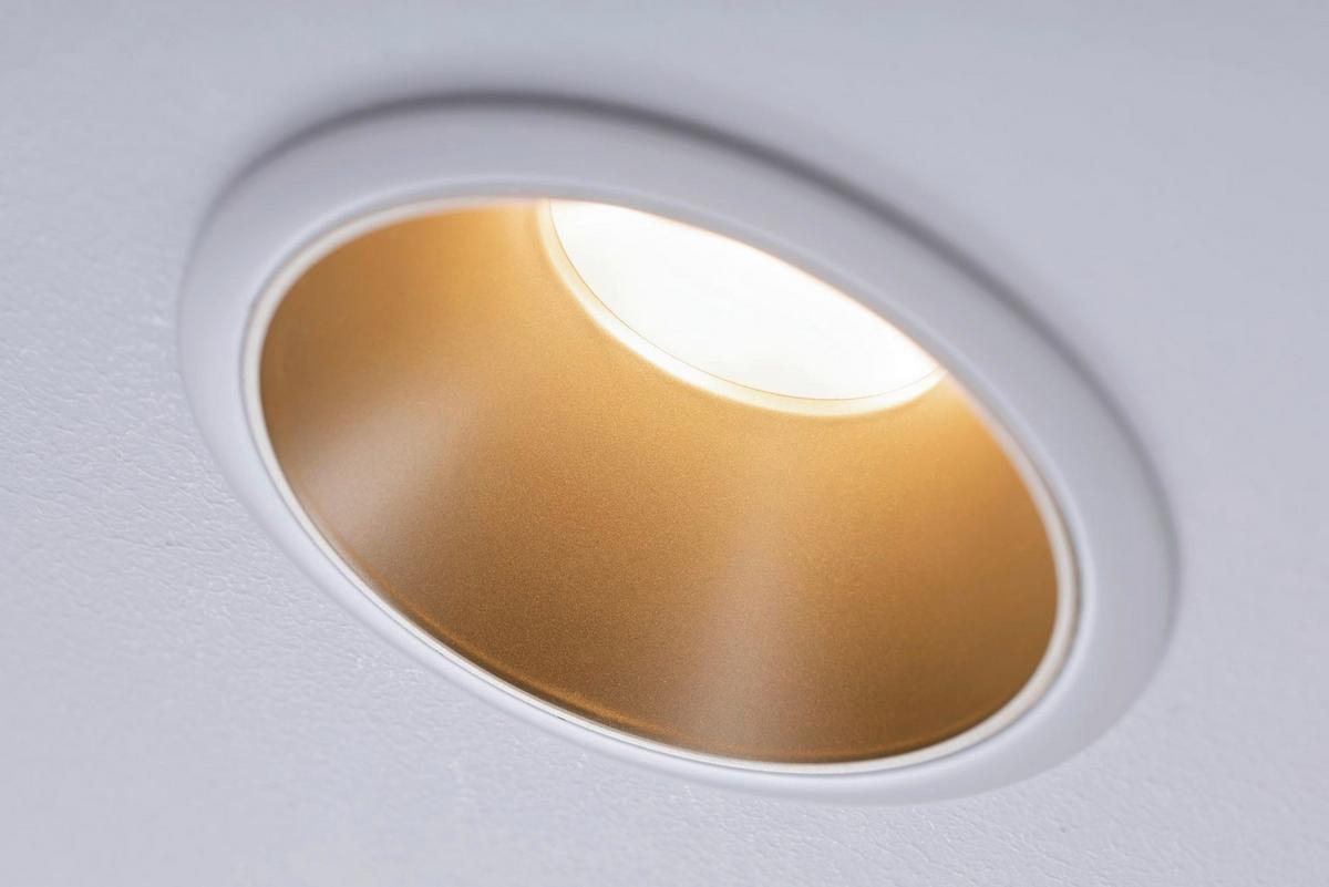 Einbauspot Ø 8,8 cm Weiß/ Goldfarben 3-teilig dimmbar - Design (8,8cm) - Paulmann